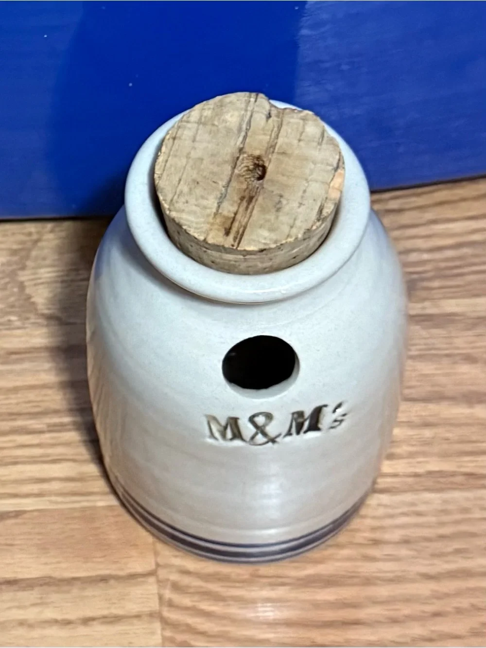Ceramic novelty M&M handmade candy jar dish dispenser